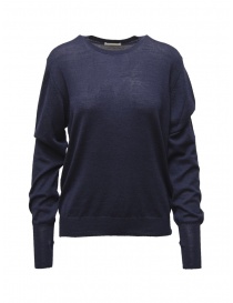 Maglieria donna online: Ma'ry'ya maglia pullover in lana sottile blu