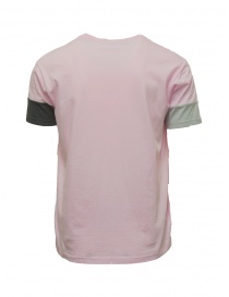 QBISM T-shirt rosa con fascia frontale in denim blu prezzo