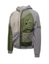 QBISM grey green and white hooded bomber-sweatshirt with zip shop online mens jackets