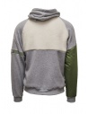 QBISM felpa bomber con zip e cappuccio grigia verde e bianca STYLE 07 GREY/OLIVE SHERPA prezzo