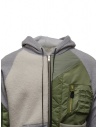 QBISM felpa bomber con zip e cappuccio grigia verde e bianca STYLE 07 GREY/OLIVE SHERPA acquista online