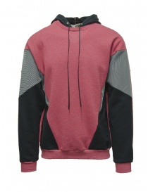 QBISM felpa color block rossa e nera con cappuccio STYLE 18 RED/MULTI SHELL order online