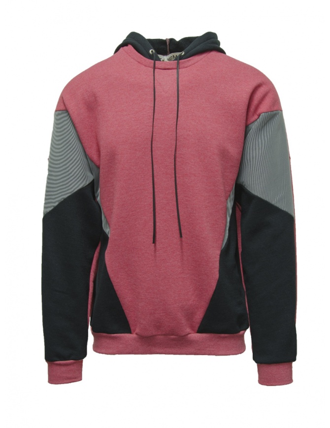 QBISM red and black color block hoodie STYLE 18 RED/MULTI SHELL men s knitwear online shopping