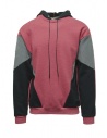 QBISM felpa color block rossa e nera con cappuccio acquista online STYLE 18 RED/MULTI SHELL