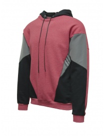 QBISM red and black color block hoodie