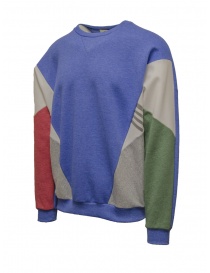 QBISM cornflower blue red green color block sweatshirt