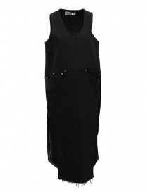 QBISM sleeveless black denim dress with Adidas inserts online