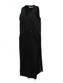 QBISM sleeveless black denim dress with Adidas inserts buy online