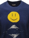 Kapital t-shirt blu indigo con stampa smile e Monte Fujishop online t shirt uomo