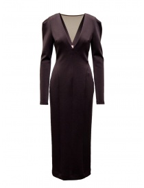 FETICO long brown dress with V-neckline FTC234-0807 DARK BROWN order online