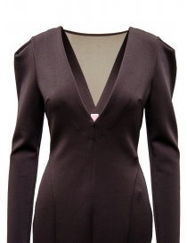 FETICO long brown dress with V-neckline womens dresses buy online