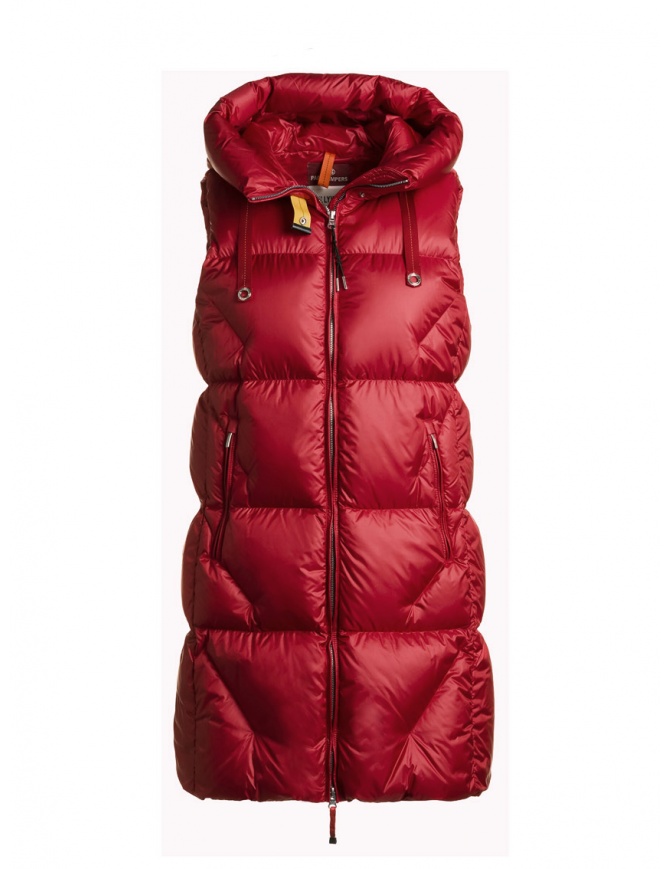 Parajumpers Zuly long red padded vest PWPUHY35 ZULY RIO RED 310 womens jackets online shopping