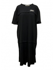 QBISM vestito lungo in cotone nero STYLE A BLACK JERSEY DOUBLE order online