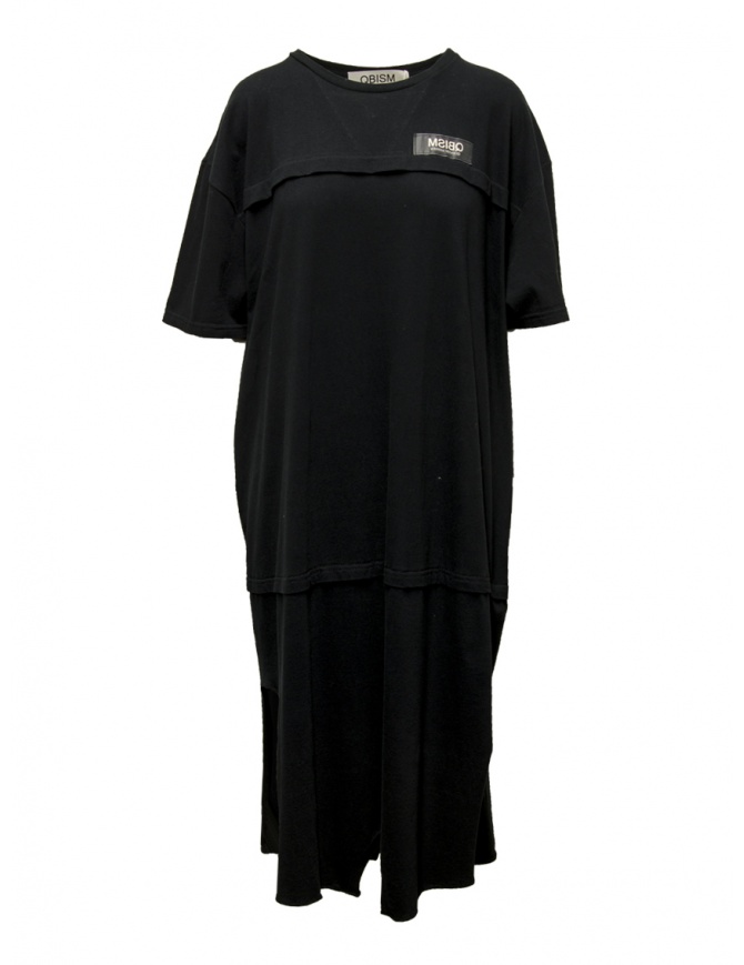 QBISM vestito lungo in cotone nero STYLE A BLACK JERSEY DOUBLE abiti donna online shopping