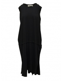 QBISM sleeveless dress in black cotton STYLE C BLACK JERSEY SQUARE