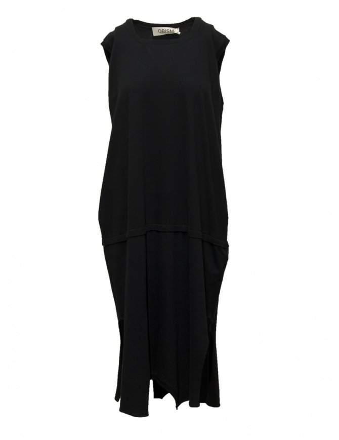 QBISM abito smanicato in cotone nero STYLE C BLACK JERSEY SQUARE abiti donna online shopping