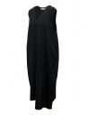 QBISM long black V-neck sleeveless dress STYLE D BLACK JERSEY V-NECK price