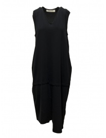 Womens dresses online: QBISM long black V-neck sleeveless dress