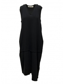 QBISM long black V-neck sleeveless dress STYLE D BLACK JERSEY V-NECK