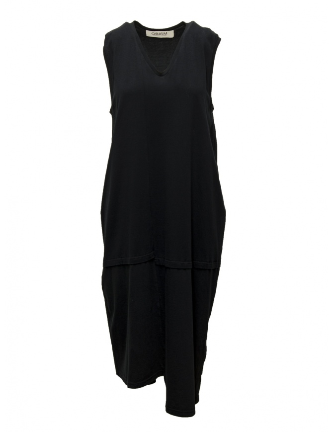 QBISM long black V-neck sleeveless dress STYLE D BLACK JERSEY V-NECK womens dresses online shopping