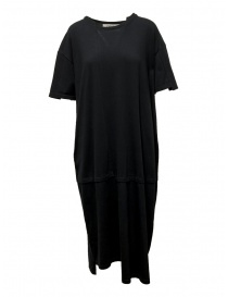 QBISM black off-the-shoulder hem long dress STYLE E BLACK JERS.ASYMMETRICA