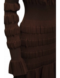 FETICO brown ribbed stretch midi dress price