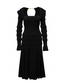 FETICO black ribbed stretch midi dress FTC234-0709 BLACK