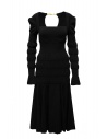 FETICO vestito midi elasticizzato a coste nero acquista online FTC234-0709 BLACK