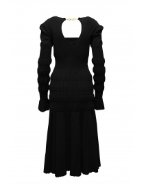 FETICO black ribbed stretch midi dress