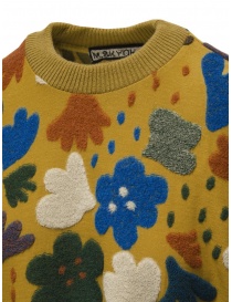 M.&Kyoko mustard sweater with large colored flowers