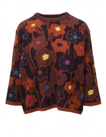 M.&Kyoko blue and rust floral pullover sweater online