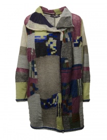 M.&Kyoko long multicolored cardigan in fine wool on discount sales online