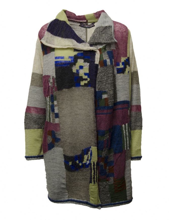 M.&Kyoko long multicolored cardigan in fine wool BCA01424WA GRAY 72