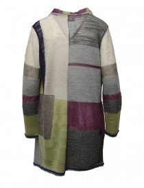 M.&Kyoko multicolor grey long cardigan for woman in thin wool