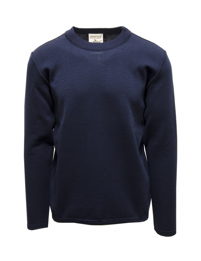 S.N.S. Herning straight pullover in blue wool 275-22R MANUAL BLUE men s knitwear online shopping