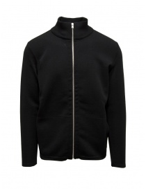 S.N.S Herning cardigan con la zip in lana nero 273-00L BLACK VOID