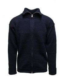 Cardigan uomo online: S.N.S. Herning cardigan pescatore blu con cerniera