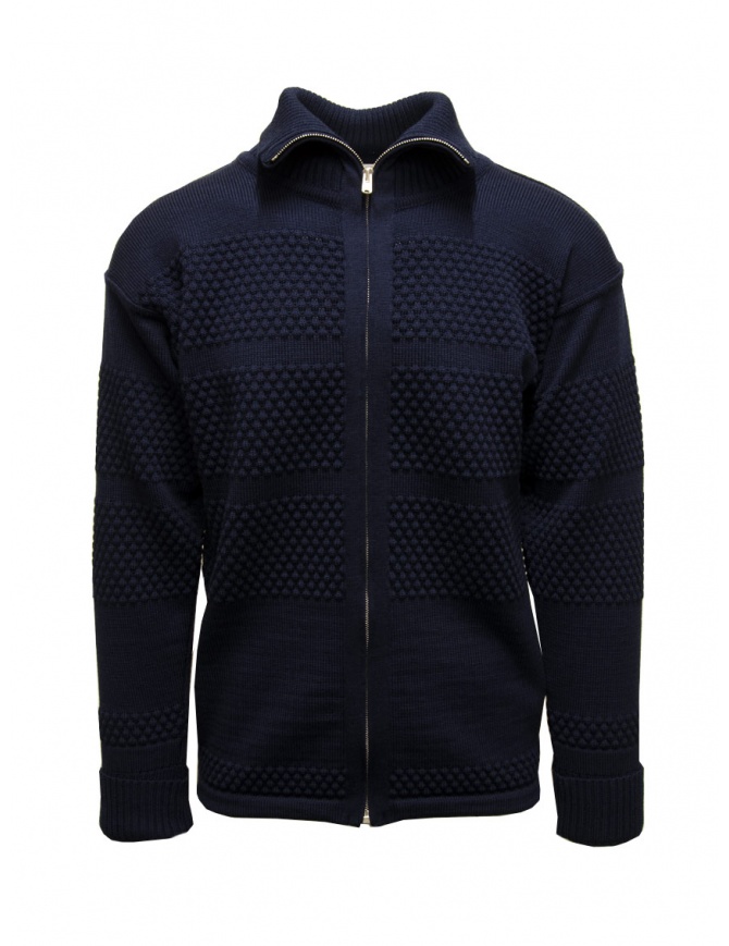 S.N.S. Herning cardigan pescatore blu con cerniera 175-00L MANUAL BLUE cardigan uomo online shopping