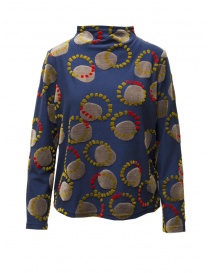 M.&Kyoko blue sweater with grey velvet circles online