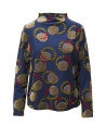 M.&Kyoko blue sweater with grey velvet circles buy online BCA01493WA DARK BLUE 53