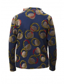 M.&Kyoko blue sweater with grey velvet circles buy online