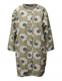 M.&Kyoko green crew-neck coat with flowers BCA01463WA OLIVE 41