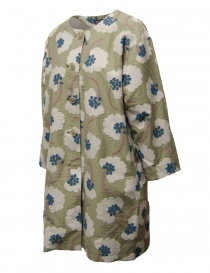 M.&Kyoko green crew-neck coat with flowers price