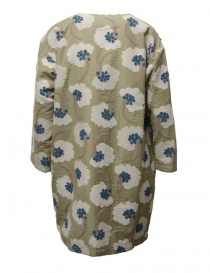 M.&Kyoko green crew-neck coat with flowers