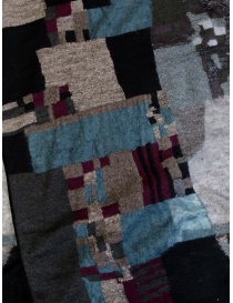 M.&Kyoko thin scarf in black patchwork wool