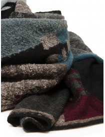 M.&Kyoko thin scarf in black patchwork wool price