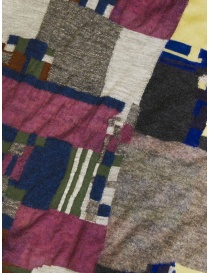 M.&Kyoko grey patchwork scarf in fine wool