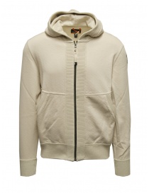 Men s knitwear online: Parajumpers Wilton Wilton natural white zip and hooded sweater