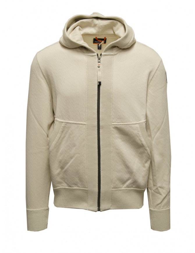 Parajumpers Wilton Wilton natural white zip and hooded sweater PMFLGR02 WILTON BONE 266 men s knitwear online shopping