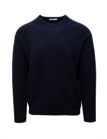 Monobi French Terry pullover blu scuro in cashmere online